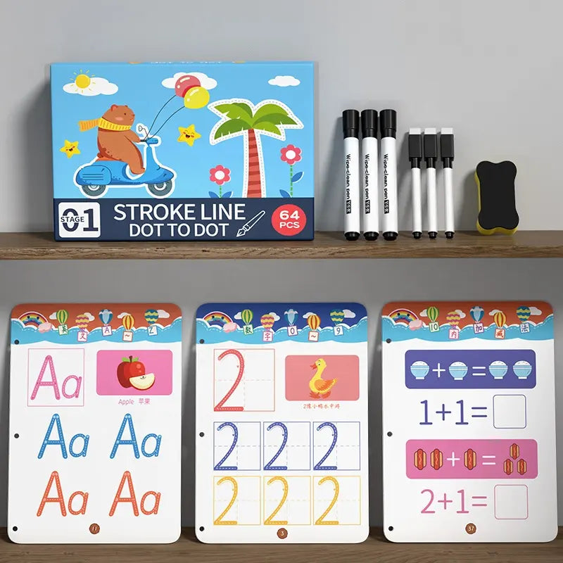 Handwriting practice Educational Learn reusable book for Holiday