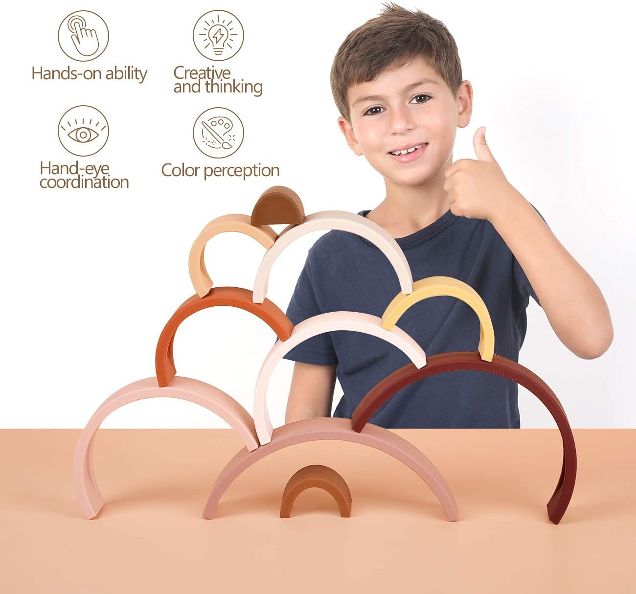 Silicone Stacking & Teething Rainbow shaped Holiday Sensory