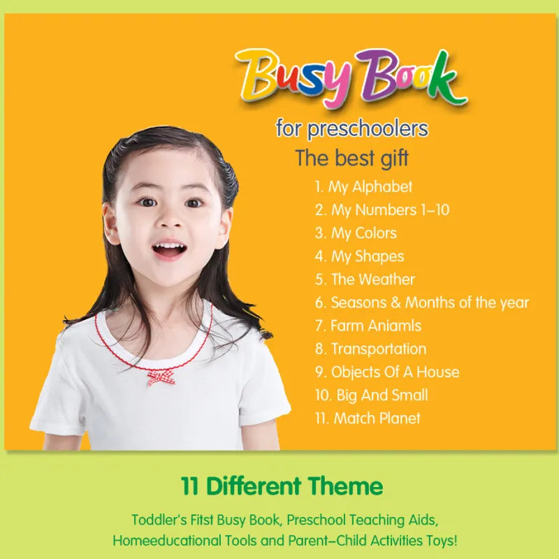 Busy Book Kids Montessori Educational Early Self Learn Holiday