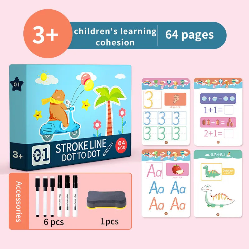 Handwriting practice Educational Learn reusable book for Holiday