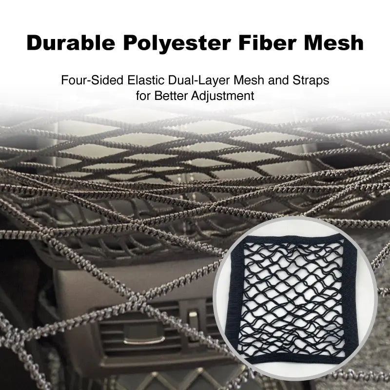 Car Net Barrier with stretchable storage bag for safety driving kids