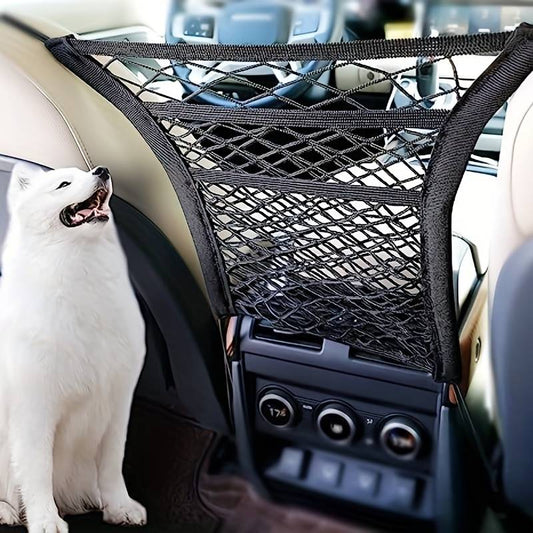 Car Net Barrier  with stretchable storage bag for safety driving kids