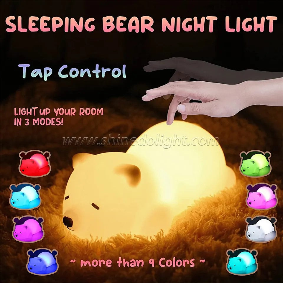 LED Nightlight Children Kids Color-changing Bedside Lamp sleep Holiday Bedtime